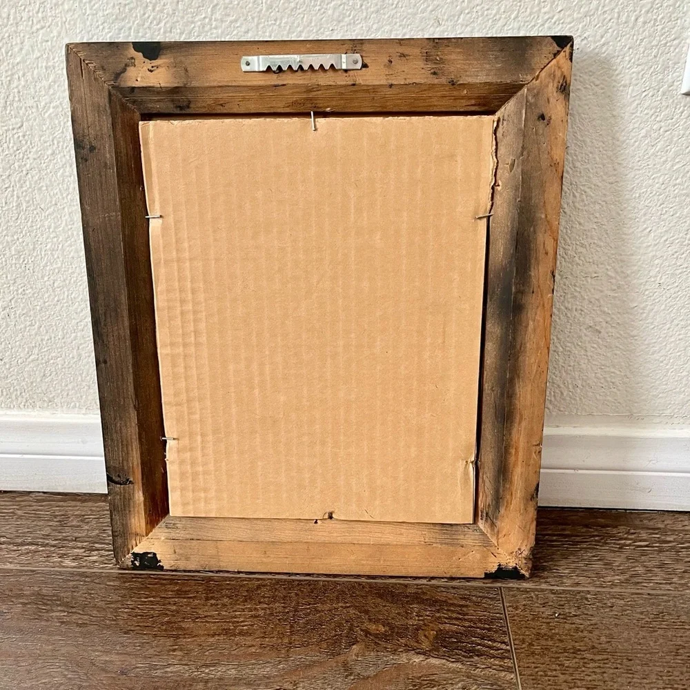 Vintage-Style Wood Picture Frame in Dark Cherry and Black 11/13 Inch